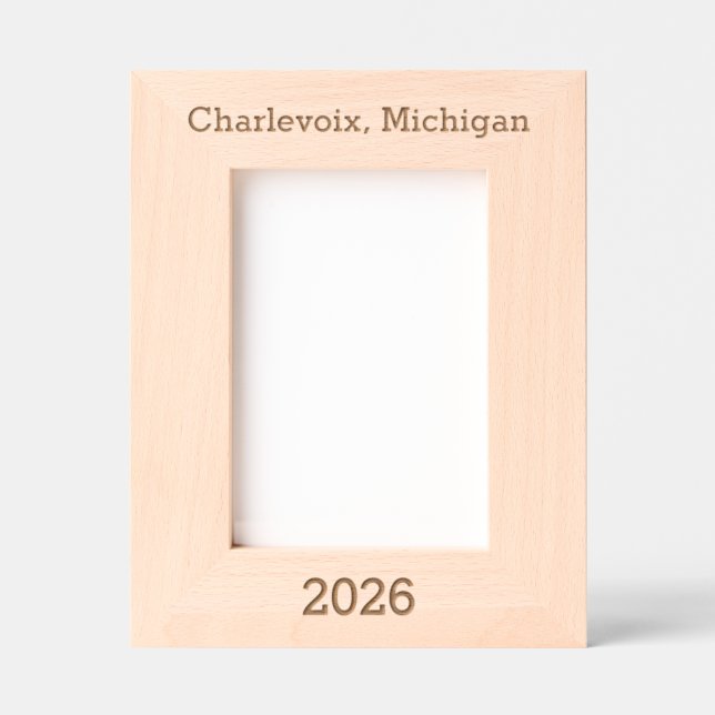Charlevoix Michigan - Laser Engraved Frame  (Front)