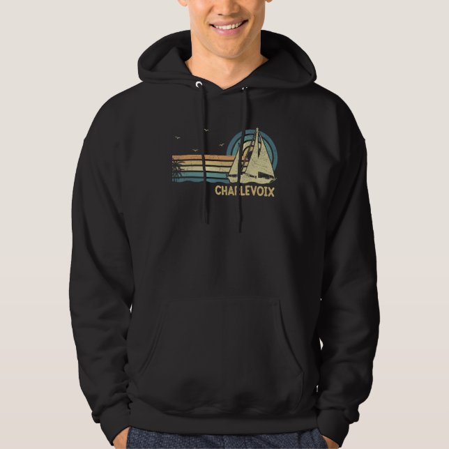 Charlevoix Michigan Sailing Vacation Boating Sailb Hoodie (Front)
