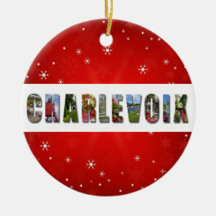 Charlevoix Michigan Travel Photos Christmas Ceramic Ornament