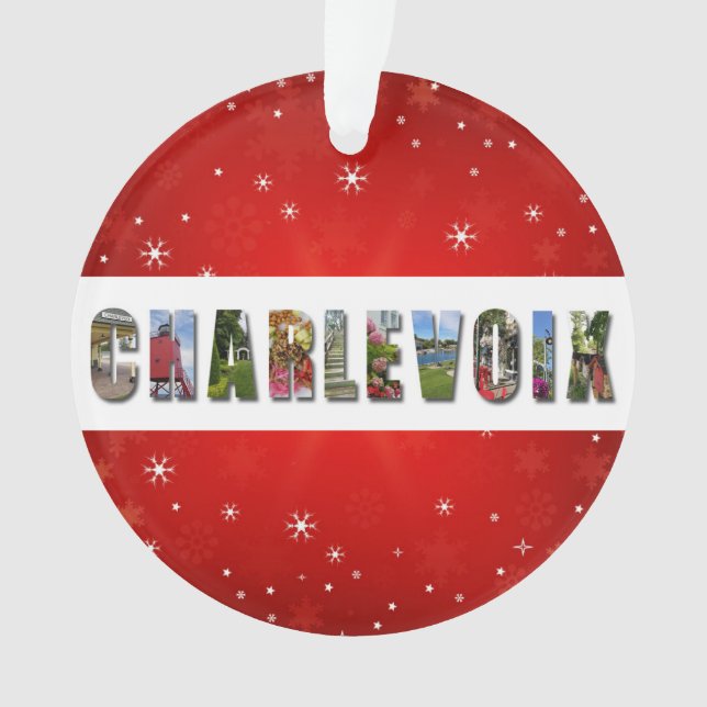 Charlevoix Michigan Travel Photos Christmas Ornament (Front)