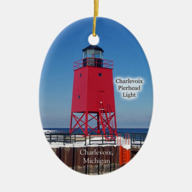Charlevoix Pierhead Light ornament (Front)