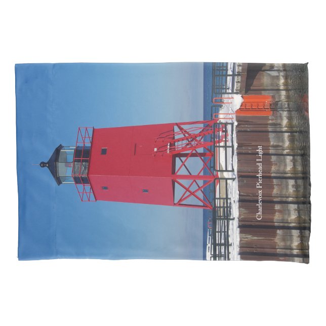 Charlevoix Pierhead Light pillowcase (Front)