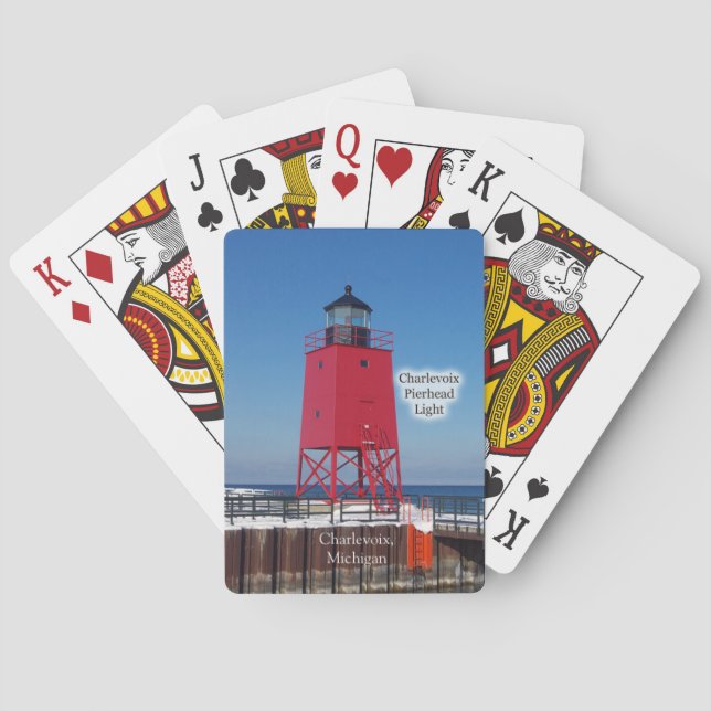 Charlevoix Pierhead Light playing cards (Back)