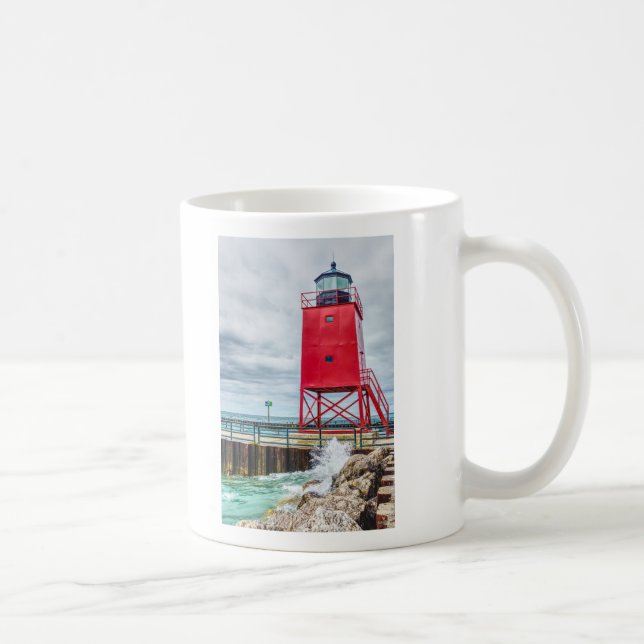 Charlevoix South Pierhead Lighthouse Coffee Mug (Right)