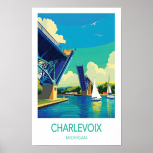 Charlevoix Travel Poster, Michigan Poster