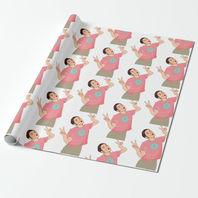 Charli Damelio TikTok White Wrapping Paper (Unrolled)