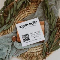 CHARLI Modern Minimalist QR Code RSVP Square Card