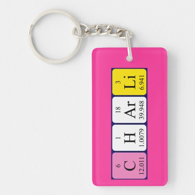 Charli periodic table name keyring (Front)