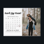 CHARLI Retro Modern Photo Save The Date  Postcard<br><div class="desc">This is a retro save the date postcard featuring a . Use the "personalise this template" button to make this magnet completely your own! Add your own special image   enter any text to make this save the date postcard completely fit your style.</div>