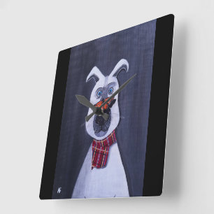 Charlie and the Monarch Painting by Alfred Fox Square Wall Clock