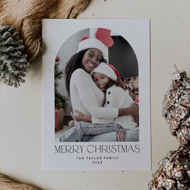 CHARLIE Black Arch Xmas Photo Fun Merry Christmas Holiday Card (CHARLIE Black Arch Xmas Photo Fun Merry Christmas Holiday Card)