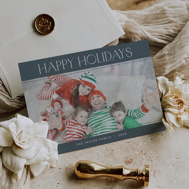 CHARLIE Blue Happy Holidays Xmas Photo Christmas Holiday Card (CHARLIE Blue Happy Holidays Xmas Photo Christmas Holiday Card)