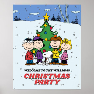 Charlie Brown and Friends Christmas Party Poster
