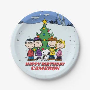 Charlie Brown and Friends Winter Birthday Paper Plate