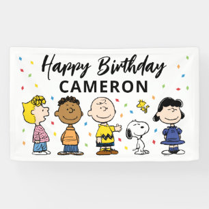 Charlie Brown and Gang Confetti Birthday Banner