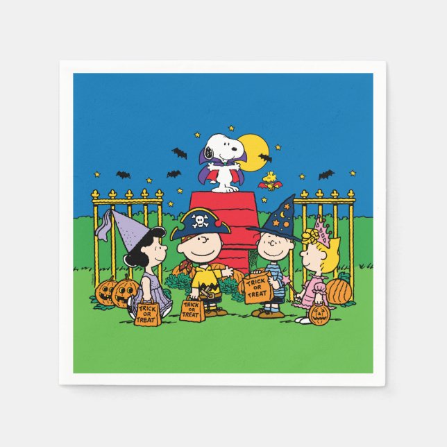 Charlie Brown and Gang Halloween Party Napkin (Front)