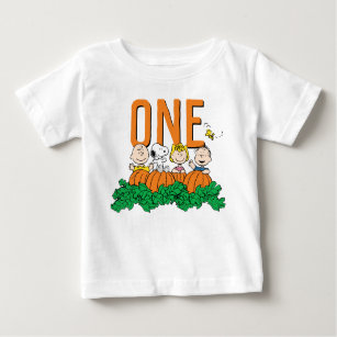 Charlie Brown and Gang Pumpkin 1st Birthday Baby T-Shirt
