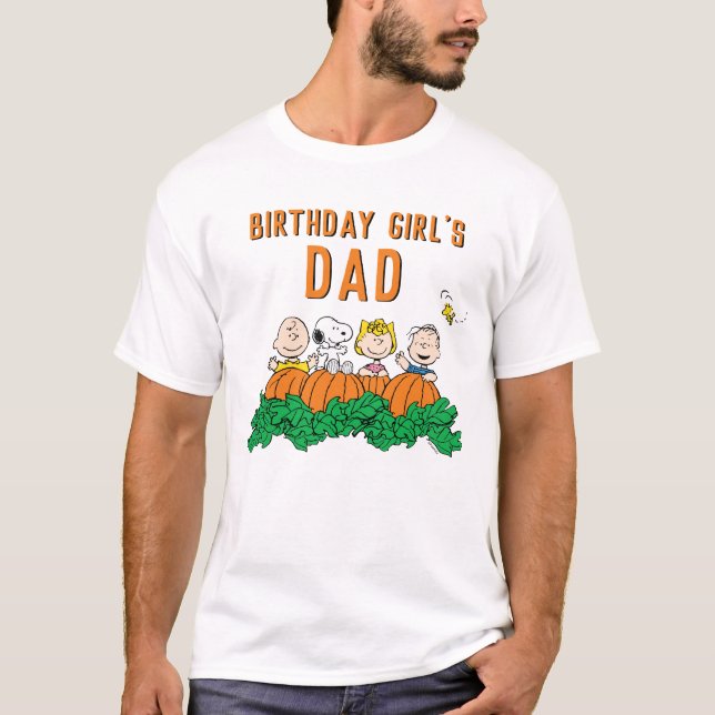 Charlie Brown and Gang Pumpkin Birthday Dad T-Shirt (Front)