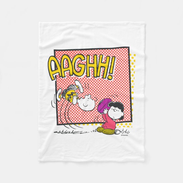 Charlie Brown and Lucy Football Comic Graphic Fleece Blanket (Front)