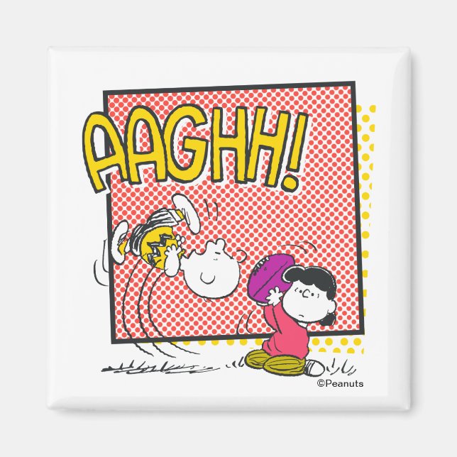 Charlie Brown and Lucy Football Comic Graphic Magnet (Front)
