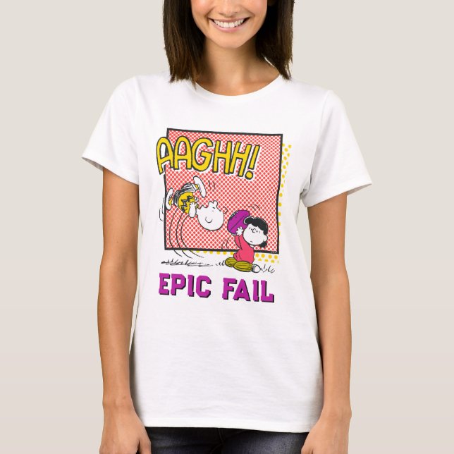 Charlie Brown and Lucy Football Comic Graphic T-Shirt (Front)