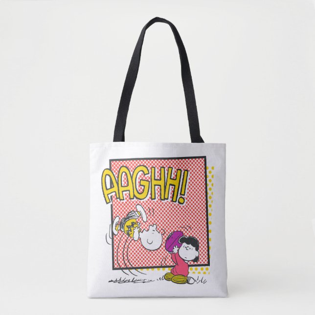Charlie Brown and Lucy Football Comic Graphic Tote Bag (Front)