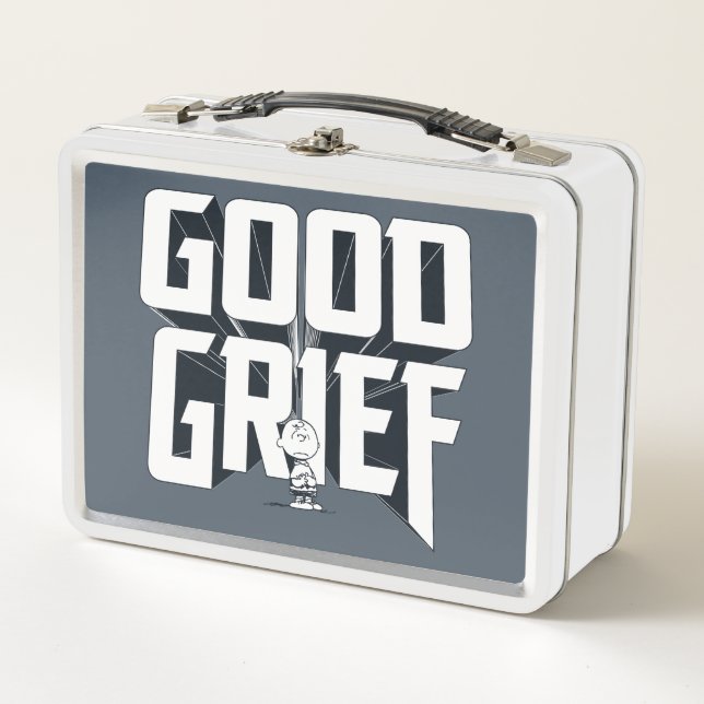 Charlie Brown "Good Grief" Rock Band Tee Graphic Metal Lunch Box (Front)