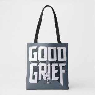 Charlie Brown "Good Grief" Rock Band Tee Graphic Tote Bag