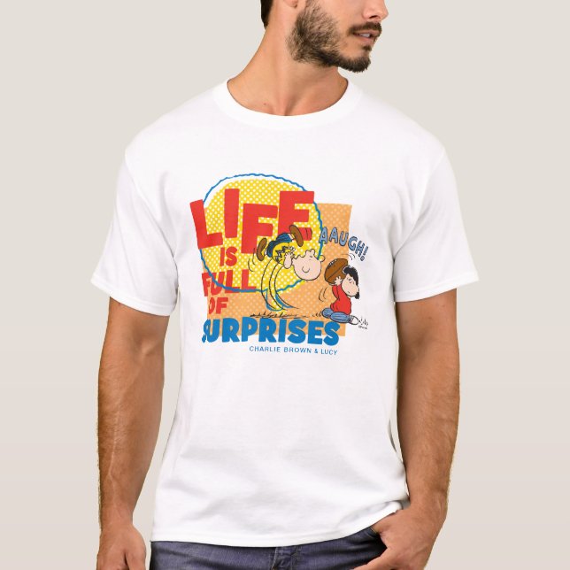 Charlie Brown & Lucy - Life is Full of Surprises T-Shirt (Front)