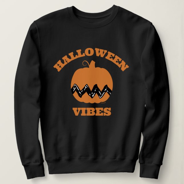 Charlie Brown Orange Pumpkin | Halloween Vibes Sweatshirt (Design Front)