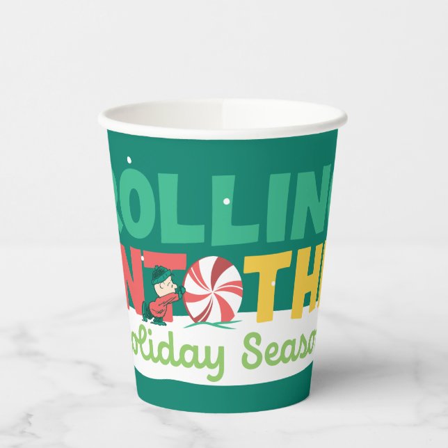 Charlie Brown | Rolling Into the Holiday Season Paper Cups (Left)