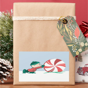Charlie Brown   Rolling Into the Holiday Season Rectangular Sticker