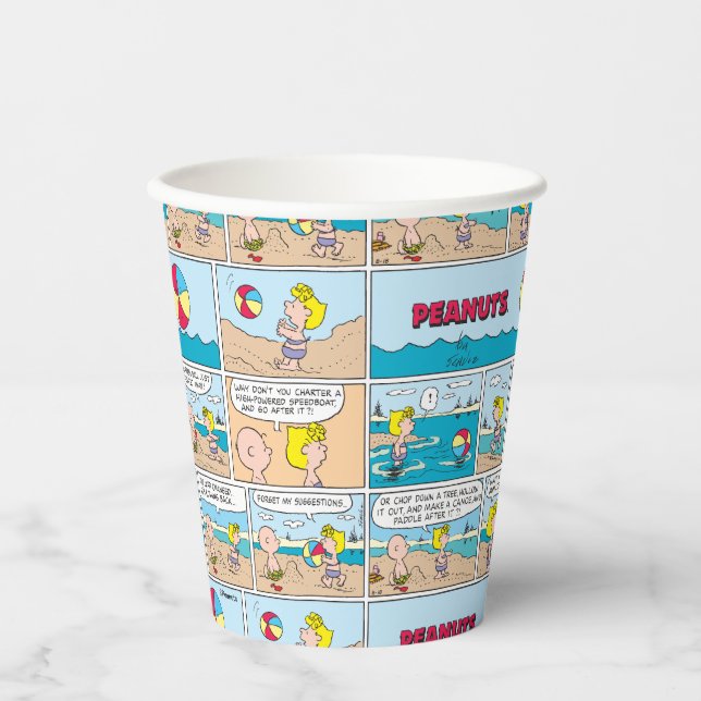 Charlie Brown & Sally At The Beach Paper Cups (Front)