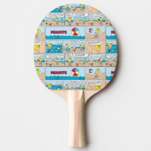 Charlie Brown & Sally At The Beach Ping Pong Paddle