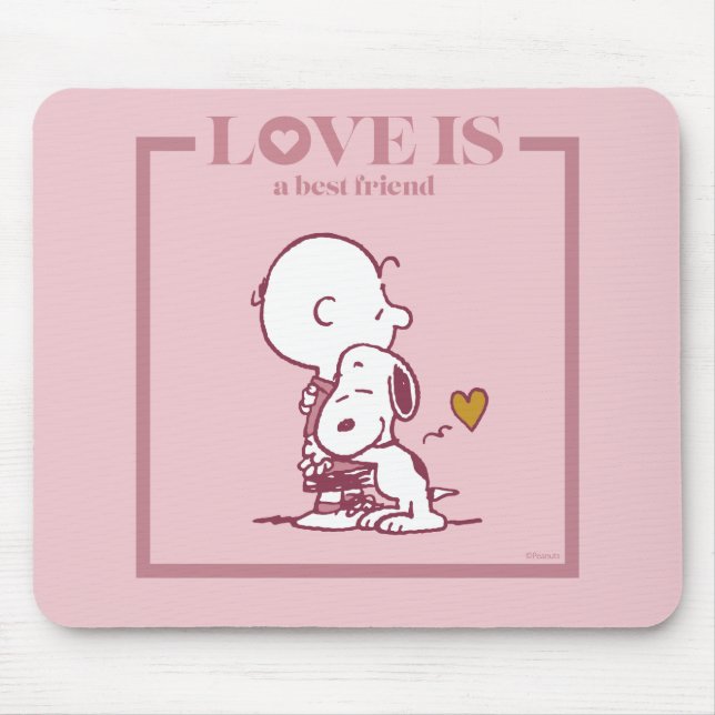 Charlie Brown & Snoopy - Love is a Best Friend Mouse Pad (Front)