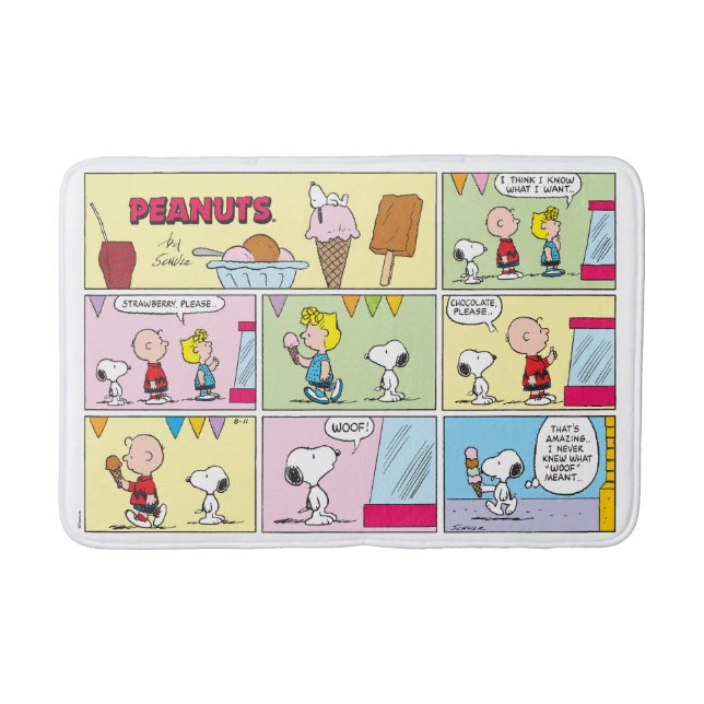 Charlie Brown, Snoopy & Sally | Ice Cream Bath Mat (Front)