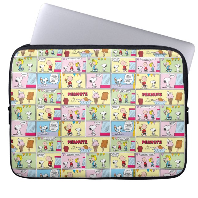 Charlie Brown, Snoopy & Sally | Ice Cream Laptop Sleeve (Front)
