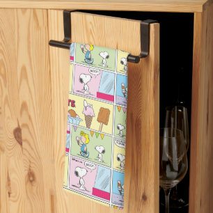 Charlie Brown, Snoopy & Sally   Ice Cream Tea Towel
