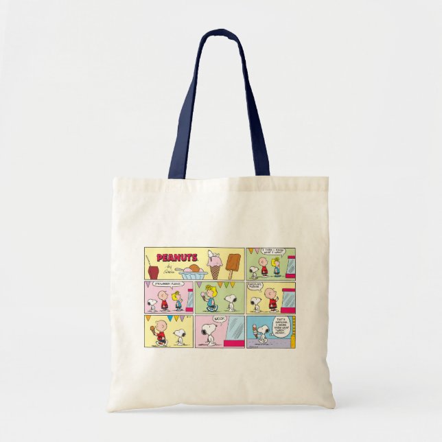 Charlie Brown, Snoopy & Sally | Ice Cream Tote Bag (Front)