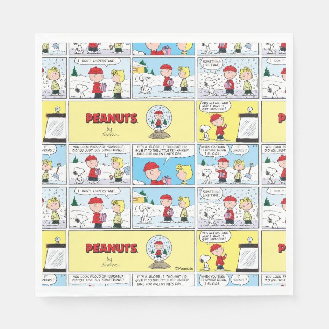 Charlie Brown | Snow Globe Napkin (Front)