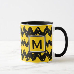 Charlie Brown Zig Zag Pattern   Add Your Monogram Mug