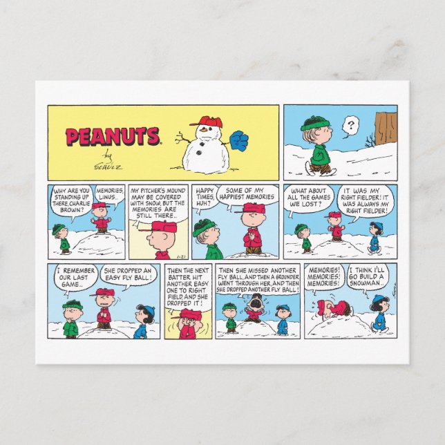 Charlie Brown's Baseball Memories Postcard (Front)