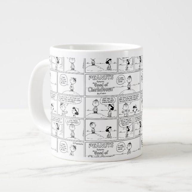 Charlie Brown's Memories At The Pitcher's Mound Large Coffee Mug (Front Left)