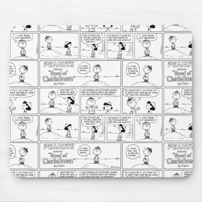 Charlie Brown's Memories At The Pitcher's Mound Mouse Pad (Front)