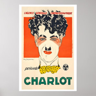 Charlie Chaplin Charlot 1917 Vintage Movie Poster