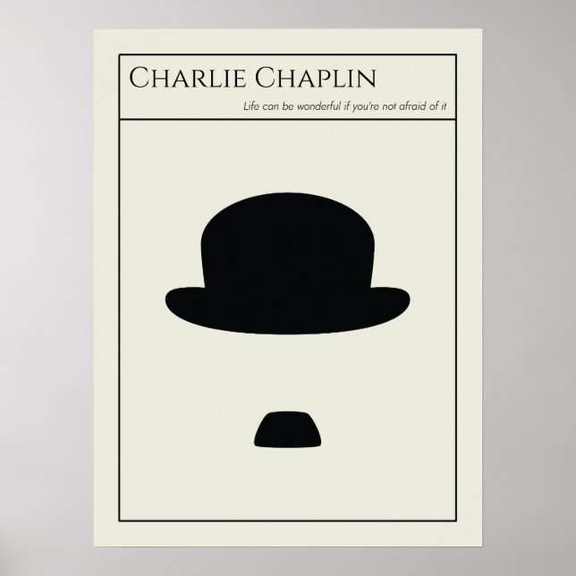 Charlie Chaplin Minimalist Abstract Art Design Poster (Front)