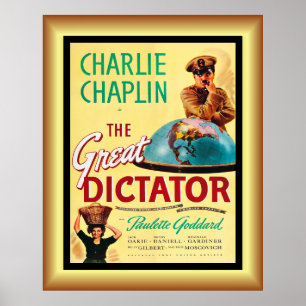 Charlie Chaplin's ~ The Great Dictator 1940 ~ Post Poster