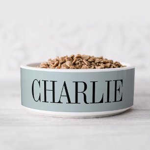 Charlie Classic Name Monogram Light Blue Bowl