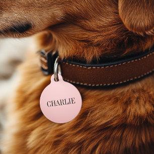 Charlie Classic Name Monogram Pink Pet Tag
