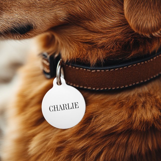 Charlie Classic Name Monogram | White Pet Tag (Creator Uploaded)